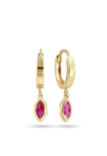 Sallantılı Pembe Taşlı Küpe