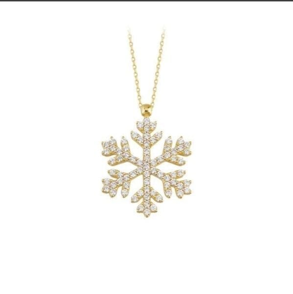 14 Ayar Kar Tanesi Kolye