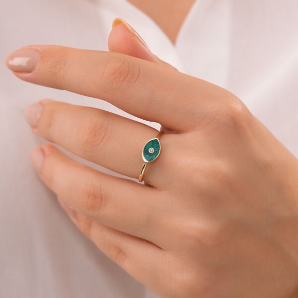 14 Ayar  Aura Mint  Tasarım  Yüzük