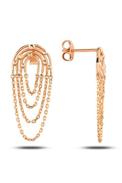 14 Ayar Luna Chan  Rose Tasarım Küpe