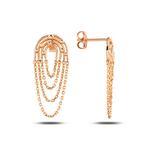 14 Ayar Luna Chan  Rose Tasarım Küpe