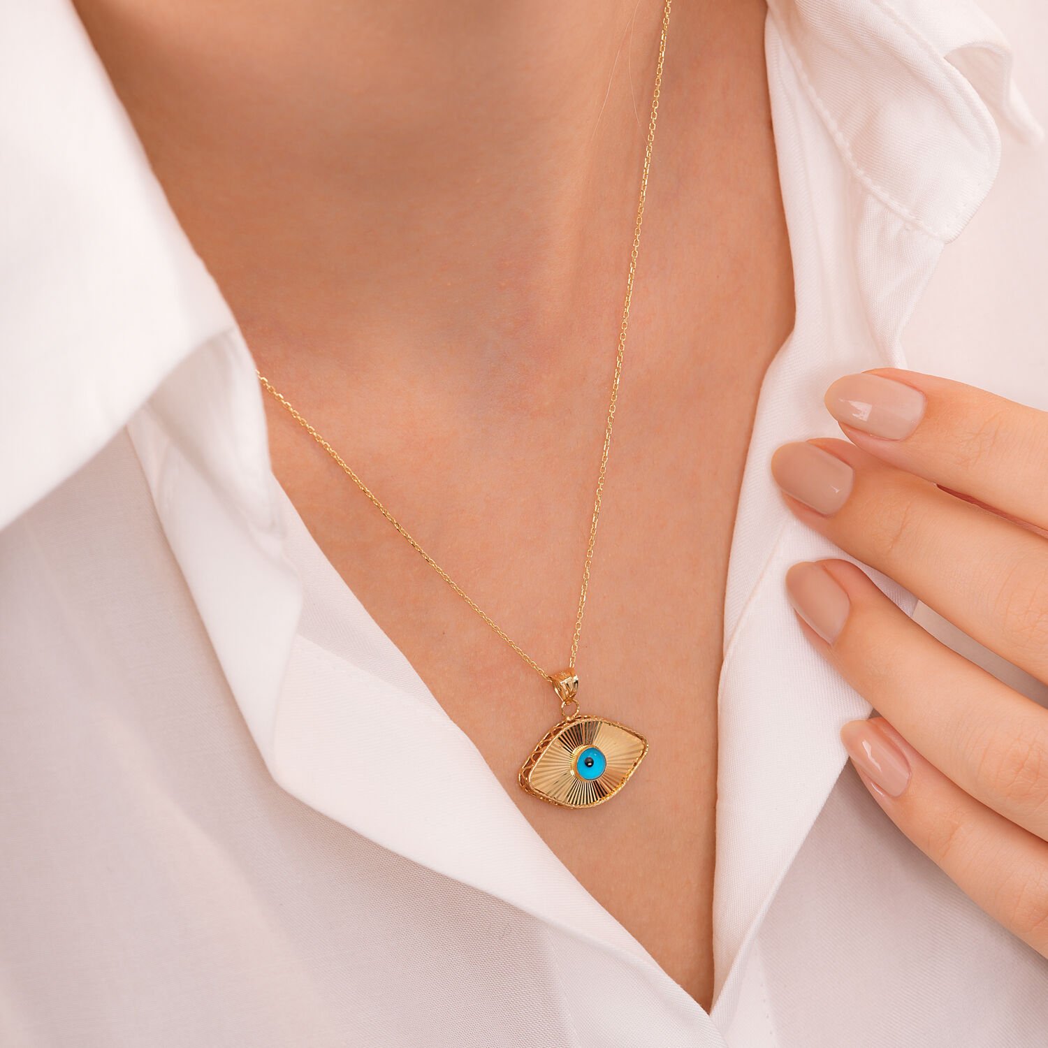 14 Ayar Etarnal Eye Nazarlık Kolye