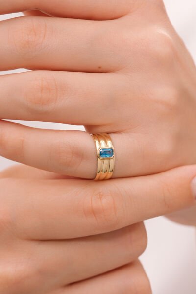 14 Ayar Blue Horizon Şovalye Yüzük