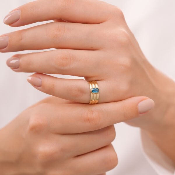 14 Ayar Blue Horizon Şovalye Yüzük