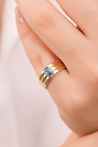 14 Ayar Blue Horizon Şovalye Yüzük