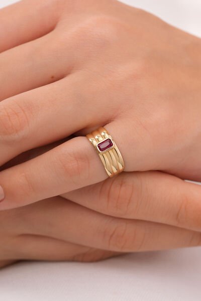 14 Ayar Pink Aura Şovalye Yüzük