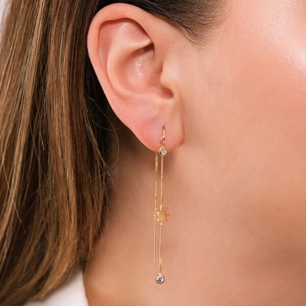 14 Ayar Golden Rays Altın Küpe