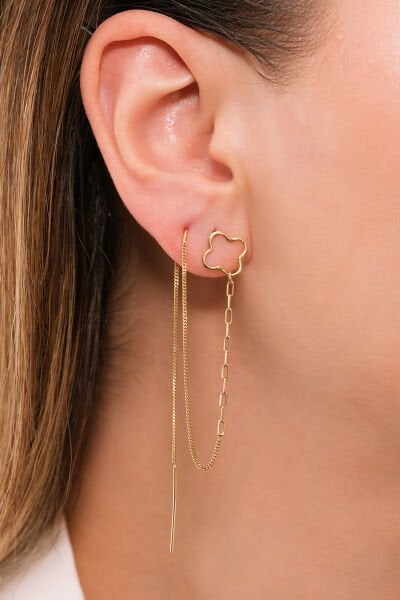 14 Ayar Lucky Whisper Tasarım Küpe