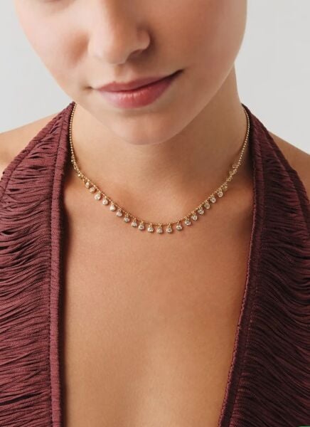 14 Ayar Seren Choker Kolye