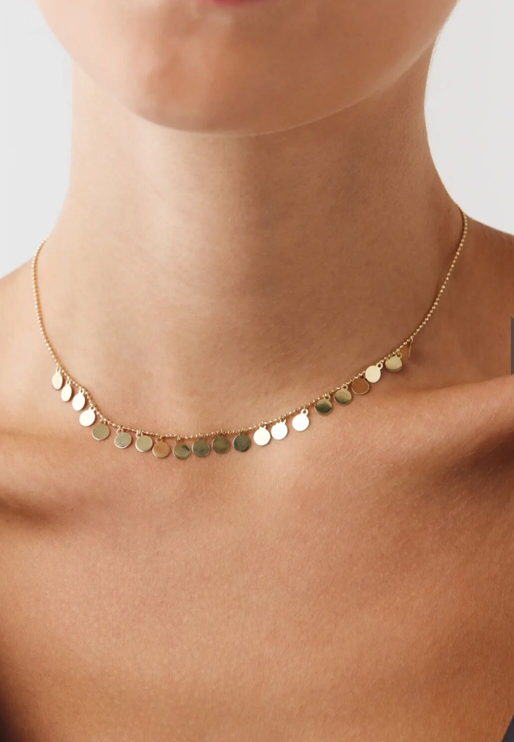 14 Ayar Altın luna choker kolye