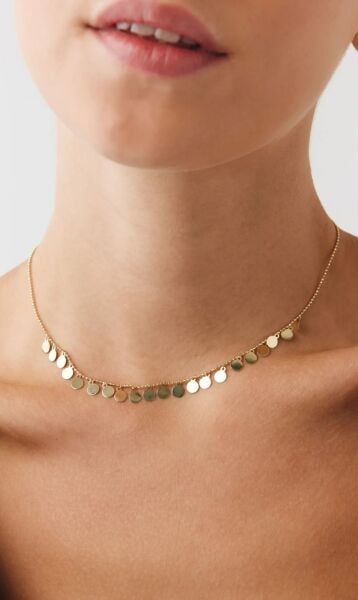 14 Ayar Altın luna choker kolye