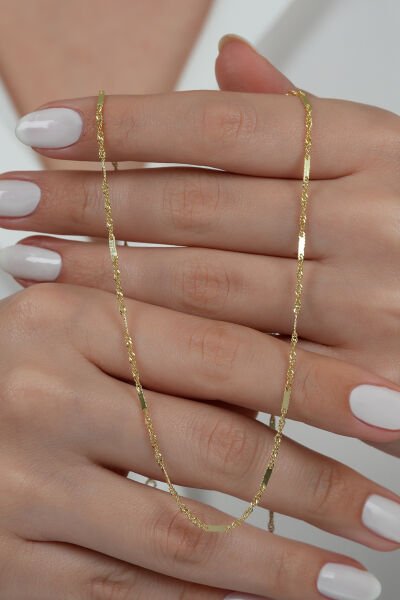 14   AYAR SADE TASARIM ALTIN ZİNCİR