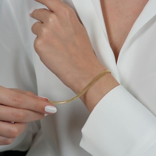 14 AYAR SADE TASARIM ALTIN BİLEKLİK